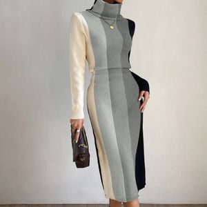 Color Block Turtleneck
Sweater Dress